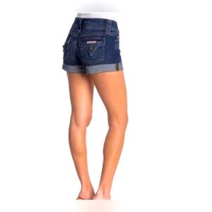 Hudson Ruby Mid-Thigh Flap Pocket Stretch Denim Jean Shorts. Women's 27